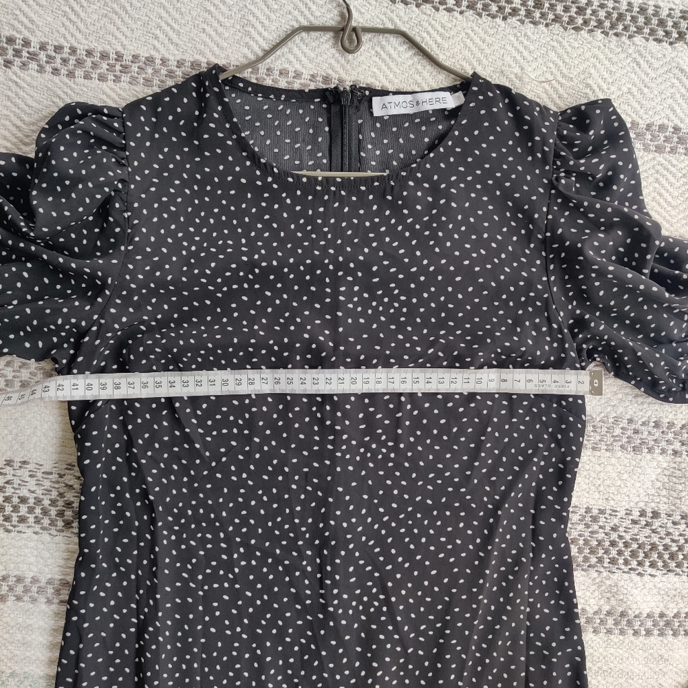 ATMOS&HERE|| Black and white dotted smock dress Size 8 - Picture 12 of 12